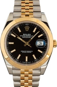 Rolex Datejust 41MM Steel & 18k Yellow Gold Black Dial, Rolex Papers (2021)
