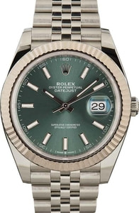 Rolex Datejust 41 Ref 126334 Green Dial Jubilee Bracelet