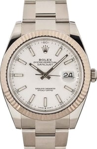 Rolex Datejust 41 Ref 126334 White Index Dial