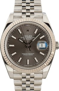 Pre-Owned Rolex Datejust 41 Rhodium Dial 126334