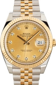 Rolex Datejust 41 Ref 126333 Champagne Diamond Dial