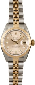 PreOwned Rolex Datejust 69173 Silver Diamond Dial