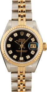 Rolex Ladies Datejust 69173 Black Diamond Dial