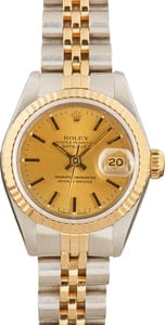 Rolex Two-Tone Ladies Datejust 69173 Champagne