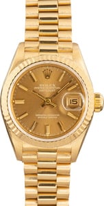 Ladies Rolex President 69178 Champagne Dial