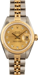 Lady Rolex Datejust 79173 Champagne Diamond Dial