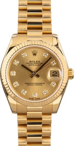 Ladies Rolex Datejust 178278 18k Yellow Gold