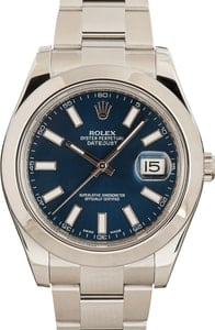 Rolex Datejust II Ref 116300 Blue Superluminova Dial