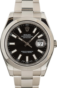 Pre-Owned Rolex Datejust II 116300 Black Dial