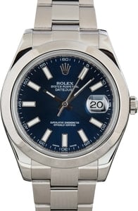 Rolex Datejust II ref 116300 Blue Dial Stainless Steel