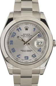 Rolex Datejust II Ref 116300 Silver Arabic Dial