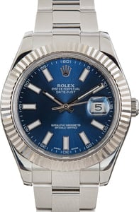 Rolex Datejust II Ref 116334 Blue Index Dial