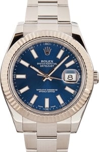 Rolex Datejust II ref 116334 Blue Superluminova Dial