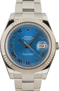 Rolex Datejust II Ref 116334 Blue Roman Dial