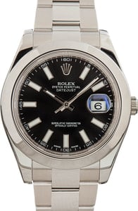 Pre-Owned Rolex Datejust II 116300 Black Dial