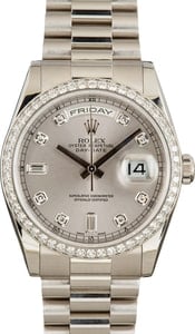 Rolex Platinum President 118346 Diamond Dial & Bezel