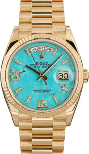 Rolex Day-Date 36 ref 128238 Turquoise Diamond Dial