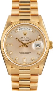 Pre-Owned Rolex Day-Date 18038 Diamond Dial