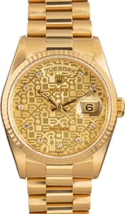 Rolex President Gold Day-Date 18238 Diamond Dial