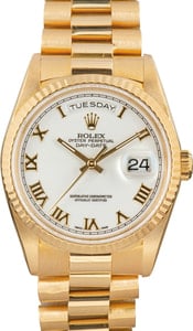 Pre-Owned Rolex President 18238 White Dial