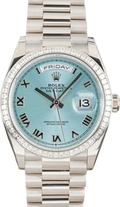 Rolex Day-Date 36 Ref 128396 Ice Blue Dial