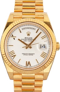 Rolex Day-Date 40 ref 228238 White Roman Dial