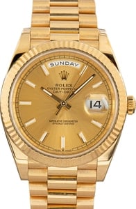 Rolex Day-Date 40 Ref 228238 Champagne Index Dial