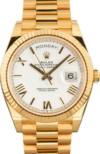 Rolex Day-Date 40 White Roman Dial