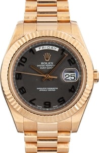 Rolex Day-Date II Ref 218235 Black Arabic Dial