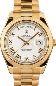 Rolex Day-Date II ref 218238 White Roman Dial