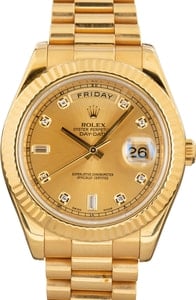 Rolex Day-Date II ref 218238 Champagne Diamond Dial