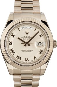 Rolex Day-Date II ref 218239 White Gold