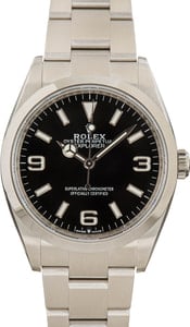 Pre-Owned Rolex Explorer 124270 Black Arabic Dial