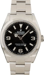 Pre-Owned Rolex Explorer 124270 Black Arabic Dial