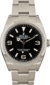 Pre-Owned Rolex Explorer 124270 Black Arabic Dial