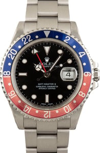 Pre-Owned Rolex GMT-Master II ref 16710 Black Dial