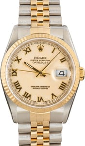 Rolex Datejust 36 Ref 16233 Ivory Roman Dial