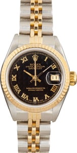 Ladies Rolex Datejust 69173 Black Pyramid Dial