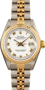 Ladies Rolex Datejust 69173 White Roman Dial