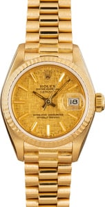 Ladies Rolex President 69178 Linen Dial