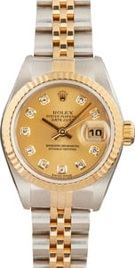 Lady Rolex Datejust 79173 Champagne Diamond Dial