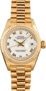 Lady Rolex Datejust 69178 White Roman Dial