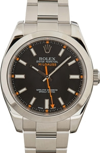 Rolex Milgauss 116400 Black and Orange