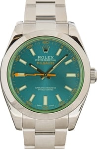 Rolex Milgauss 116400GV Green Crystal Blue Dial