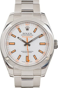 Rolex Milgauss Ref 116400 White Dial