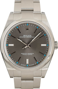 Rolex Oyster Perpetual 114300 Dark Rhodium Index Dial