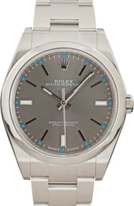 Rolex Oyster Perpetual 114300 Dark Rhodium Index Dial