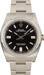 Pre-Owned Rolex Oyster Perpetual 116000 Black Dial Watch