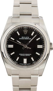 Pre-Owned Rolex Oyster Perpetual 116000 Black Dial Watch