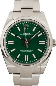 Pre-Owned Rolex Oyster Perpetual 124300 Green Dial